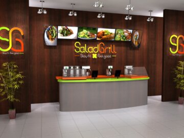 3D vizualizace obchodních prostor Salad Grill