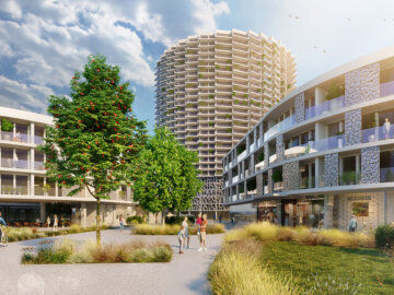 Vizualizace architektonické studie areálu Howden