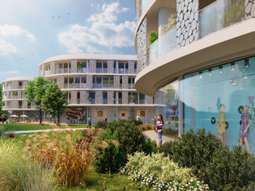 Vizualizace architektonické studie areálu Howden