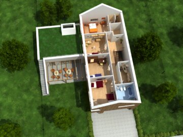 Vizualizace developerského projektu Zelený vršek – luxusní nízkoenergetické rodinné domy v Ostravě Lhotce